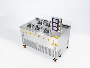 Machine à glaces et gelato professionnelle PRO V6, fabriquée en Chine, avec <span class=keywords><strong>6</strong></span> <span class=keywords><strong>pots</strong></span> cylindriques en acier inoxydable, pour yaourt, lait, fruits et chocolat. - Product Image 3