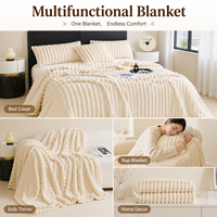 Plaid en velours côtelé épais et doux de luxe personnalisé, super confortable et chaud, de haute qualité pour lit, canapé, salon, maison