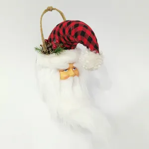 Wholesales 14 "घर navidad गहने लाल Lattices टोपी क्रिसमस सजावट सांता क्लॉस सिर
