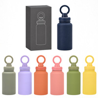 Bouteille d'eau isotherme sport avec couvercle à anneau magnétique, thermos en acier inoxydable à double paroi, support magnétique pour téléphone