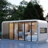 Capsule spatiale en acier de luxe 2025, maison préfabriquée en conteneur, design moderne, hôtel, appartement, cuisine, pod commercial, dirigeable