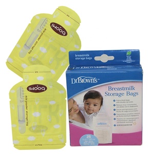 30pcs 8oz Customised Pre-Sterilized Breast Milk Storage Bags Bpa Free Double Zipper Seal Plastic Bags For Freezing Breastmilk