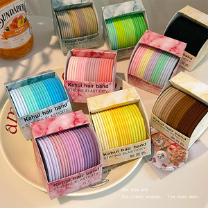 Élastique à cheveux en tissu haute élasticité couleur bonbon, durable, pour chignon ou queue de cheval, idéal pour l'été des filles - Product Image 1