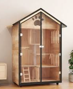 Villa para Gatos de Madera Maciza de Varios Niveles (Lujo Interior) - Product Image 4