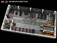 Équipement de musculation commercial MRD 200 m², ensemble complet de machines à charges libres pour l'entraînement de force, réglables, en acier de haute qualité pour la musculation