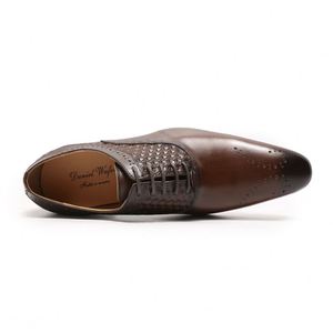 Chaussures habillées Oxford en cuir pour hommes, talon court, design italien haut de gamme - Product Image 3