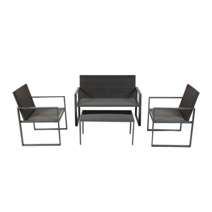 Leisure Simple 4 PCS Modern Outdoor Patio Rattan Set Steel <b>Frame</b> Garden Furniture for Courtyard Park Apartment - Product Image 1