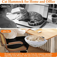 Lit de bureau pour chat, hamac en peluche pour chat, pliable, à clipser sur le bureau, adapté à divers ordinateurs de bureau