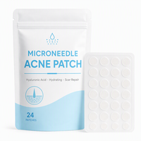 Parche Hidratante para Reparación de Cicatrices, Parche Invisible para el Cuidado de la Piel Facial Durante la Noche, Parche para el Acné con Ácido Hialurónico y Microagujas