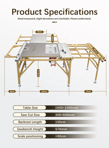 <span class=keywords><strong>Scie</strong></span> à <span class=keywords><strong>table</strong></span> de précision Wanjia Machinery WJ680, best-seller, machine de découpe horizontale du bois, moteur central, bras coulissant sans poussière - Product Image 5