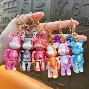Llavero de acrílico con diseño de oso de dibujos animados, llavero de animal lindo para llaves de coche, accesorios de moda para llaves para mujeres y niñas - Product Image 3