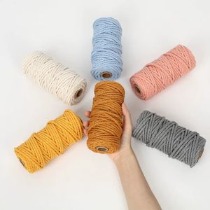 Venta al por mayor 100% algodón 4mm alta tenacidad respetuoso con el medio ambiente cordón para manualidades <span class=keywords><strong>Macare</strong></span> Twine colores Pastel bolsas de ropa textiles para el hogar - Product Image 2