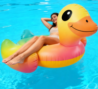 Bateau Canard Gonflable en Caoutchouc pour Enfants et Adultes, Jouet Flottant pour Piscines, Canard Flottant à Enfourcher, Bouée de Natation
