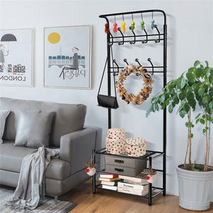 Porte-manteau à chaussures porte-chapeau porte-manteau en métal et chapeau vêtements arbre support <span class=keywords><strong>cintre</strong></span> Hall arbre entrée étagère de rangement avec crochets - Product Image 5