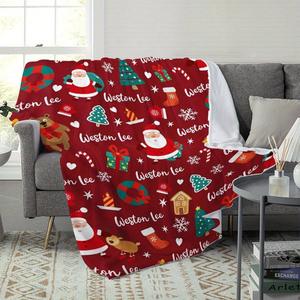 Christmas Christmas Tree Santa Flannel <b>Blanket</b> Throw <b>Blanket</b> Nap <b>Blanket</b> Party Decor Xmas Gift Machine Washable Fade Resistant - Product Image 1