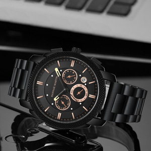 HANNAH MARTIN Nouvelle Arrivée Montre de Sport Étanche pour Homme Bracelet en Acier Inoxydable Original Chronographe à Quartz - Product Image 5