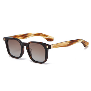 Lunettes de soleil unisexes de luxe en acétate à rivets, monture noire intégrale, verres polarisés dégradés, protection UV400, haute qualité, durables, tendance, personnalisables - Product Image 5