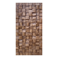 Panneau mural 3D imitation bois, design de panneau mural en bois, 1200*600*45mm, imperméable, résistant au feu, pour la décoration murale de jardin