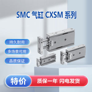 Cylindre à double action SMC CXSM6-10, cylindres jumeaux en aluminium, pièces pneumatiques - Product Image 5