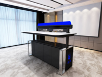 Console intelligente personnalisée avec bureau à DEL réglable, poste de travail du centre de commandement du gouvernement