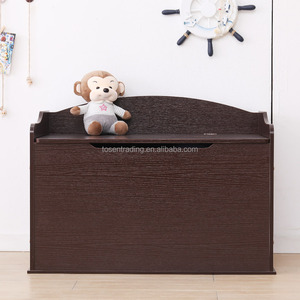 Espresso Classic Austin - Banco de almacenamiento de madera con tapa con bisagras de seguridad, caja organizadora de juguetes de gran capacidad para niños - Product Image 5