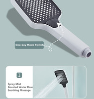 Ensemble de douche de luxe à touches de piano avec système de mitigeur chaud/froid, affichage numérique hydroélectrique, lumière d'ambiance LED et pommeau de douche pluie