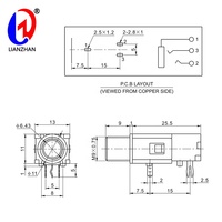 Audio 6.35mm 3 broches femelle PCB montage sur panneau connecteur de prise stéréo Type de prise audio