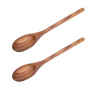Juego de Cucharas de Cocina de Madera Ecológicas y Duraderas de Diseño Europeo Hechas a Mano, Utensilios de Cocina de Madera de Acacia Natural para Cocinar - Product Image 1