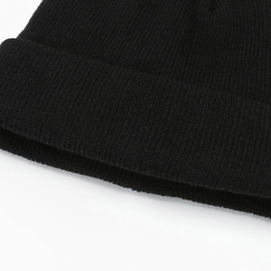 Black Knit Beanie Hat For Men Warm Winter Cuffed Style Spring 2025 Zibo Origin SJM197 - Product Image 3
