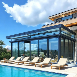 Véranda en aluminium écoénergétique pour extension de maison, solarium, salle en verre, espace de vie extérieur, véranda 4 saisons - Product Image 2