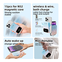 Batterie externe magnétique sans fil 3C 10000mAh, chargeur portable 20W PD à charge rapide, câbles intégrés, écran LED