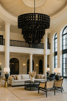 Abat-jour en macramé bohème, lampe suspendue verticale, Art déco grec, décoration intérieure, décoration de restaurant, cadeau de pendaison de crémaillère
