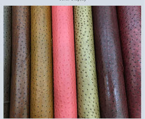 กันน้ำ1.24มม. หนาหนังนกกระจอกเทศสีสันสดใสหนังสำหรับกระเป๋ารองเท้ากระเป๋าถือเสื้อผ้า - Product Image 5