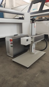 Entry Level engraving laser <b>machine</b> 20W 30W 50W Raycus Fiber Marker Engraver Printer with 300*300mm SG7110 Galvo Rotatory - Product Image 4