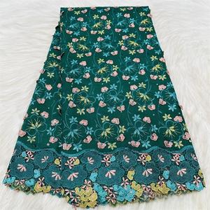 Tela de Algodón Africana de Alta Calidad con Bordado de Flores Amarillas, Material para Confección de Ropa DIY a Mano - Product Image 4