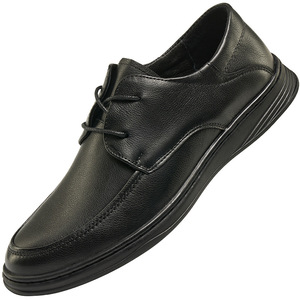 Dress Shoes Men Genuine Leather Solid Round <b>Toe</b> Lace Oxfords Spring Comfort Office Career Rubber Outsole Genuine Leather Lining - Product Image 4