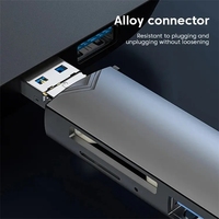 Lecteur de carte multifonction 6 en 1 USB 3.0, lecteur de carte mémoire de type C/Micro USB/TF/SD, adaptateur de lecture de carte mémoire, accessoires pour téléphone