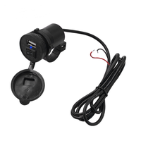 Chargeur de voiture USB intégré de type C, kit complet, couvercle rabattable étanche avec câble et accessoires, 12-24V pour camping-car et moto