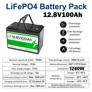 Литий-железо-фосфатный аккумулятор (LiFePO4) 12.8В 100Ач, замена свинцово-кислотных батарей, солнечные литий-ионные аккумуляторы, интеллектуальная BMS, для систем накопления новой энергии - Product Image 4