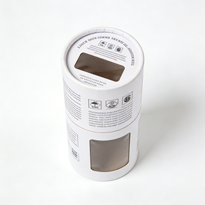 High Grade Recyclable Paper Cylinder Tube With <b>Clear</b> PVC Window Custom Logo Round <b>Box</b> For Cosmetic <b>Gift</b> Packaging - Product Image 1