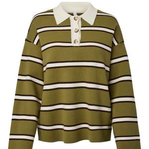 Casual <strong>Polo</strong> Women Sweater <strong>Lady</strong> Stripe <strong>Jumper</strong> Turn-down <strong>Neck</strong> for Spring - Product Image 1