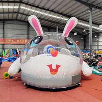 Divertissement pour enfants aire de jeux intérieure en plein air maison de rebond de lapin château plein d'entrain modèle de lapin maison à bulles gonflable à vendre