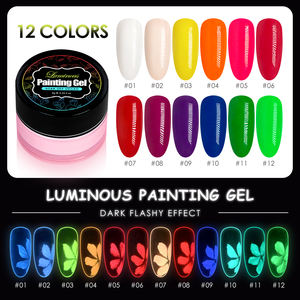 Kostenlose Proben Glow In the Dark Malgel 12 Farben UV-LED Nagellack Nail Art Painted GelFor Halloween - Product Image 5