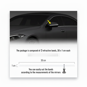 1 anno di garanzia 3D strisce adesive bianche riflettenti 1X30 cm posizione del corpo antigraffio decorativo per specchietti auto 2 pezzi - Product Image 1