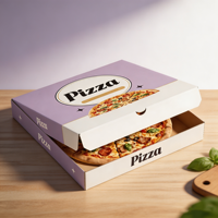 Caja de Pizza Desechable de Cartón Corrugado Resistente y Apilable SP4087, Lista para Imprimir, para Pizzería