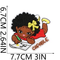 Lot de patchs brodés Black Girl Magic, motifs de dessins animés afro-américains, thermocollants pour vêtements, sacs et décorations DIY