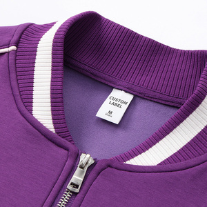 เสื้อแจ็คเก็ตเบสบอลคอตั้งแบบซิป หนัก 400 GSM สไตล์สตรีทแวร์สำหรับทุกเพศ ฤดูใบไม้ร่วง รับผลิตตามแบบ (OEM) พิมพ์ลายแฟชั่นได้ - Product Image 2