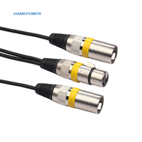Câble d'extension 2 en 1 3Pin XLR femelle vers mâle Y Splitter pour amplificateur haut-parleur casque mixeur 0.3m