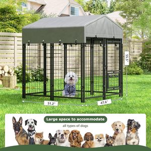 Jaula con Techo de Hierro <span class=keywords><strong>para</strong></span> Perros, Gatos, <span class=keywords><strong>Conejos</strong></span> y Gallinas - Jaula <span class=keywords><strong>para</strong></span> Perros de Raza Grande - Product Image 3