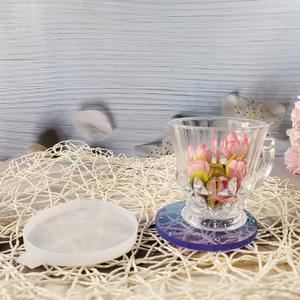 Moldes de fundición de resina hechos a mano para DIY estilo Ins adornos decorativos molde redondo de silicona para posavasos 2922 herramientas para pasteles - Product Image 3